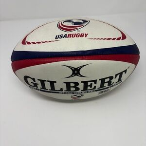 GILBERT USA Official Replica Rugby Ball Size 5 - 9-10 PSI Red White Blue